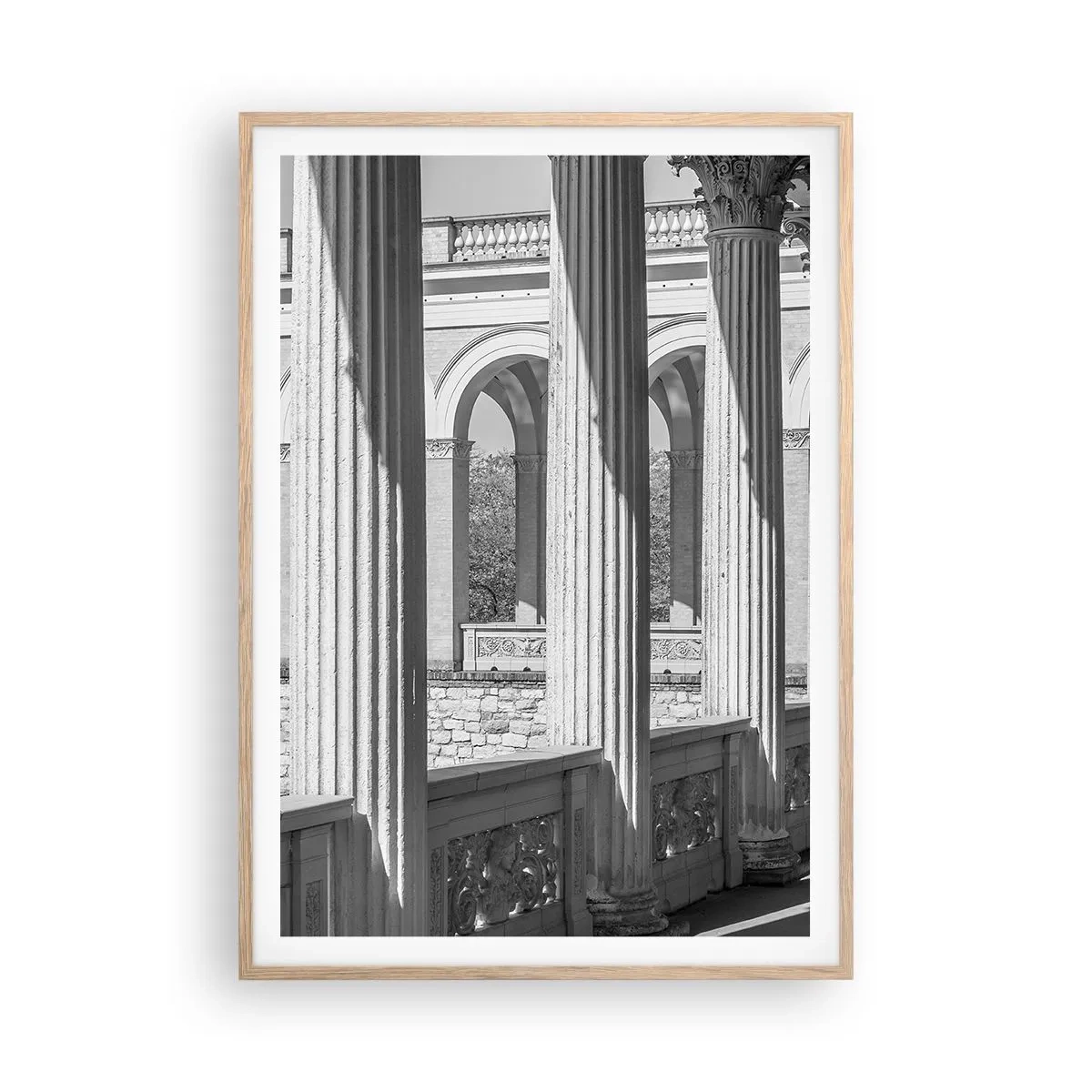 Affisch i ram av ljusek - Solig arkad - 70x100 cm