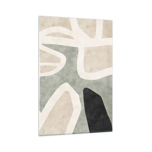 Glastavla - Bild på glas - Komposition med svart motiv - 80x120 cm