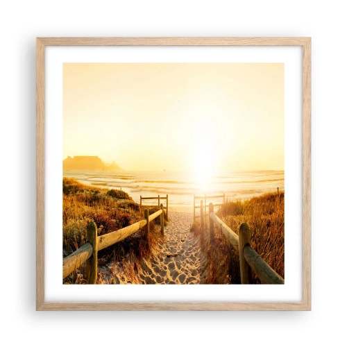 Affisch i ram av ljusek - Genom sanddynan mot solen - 50x50 cm