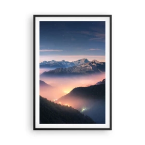 Affisch i svart ram - Ljus i dalarna - 61x91 cm