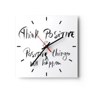 Väggklocka - Klocka på glas - Hur ska man leva? - 30x30 cm