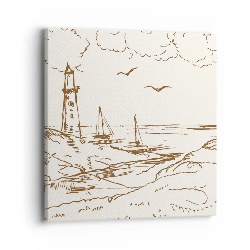 Canvastavla - Bild på duk - Sommarminnets kontur - 40x40 cm