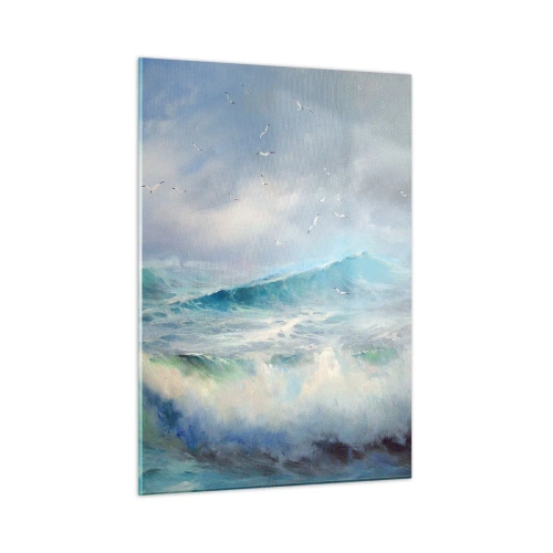 Glastavla - Bild på glas - "Orkanen vrålade med triumf…' - 50x70 cm