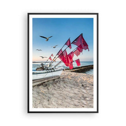 Affisch i svart ram - Välförtjänt vila - 70x100 cm