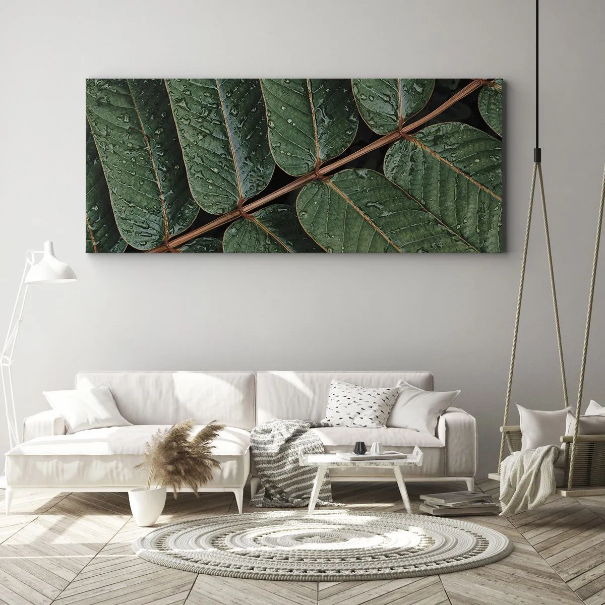 Canvastavla - Bild på duk - I den gröna rytmen - 100x40 cm
