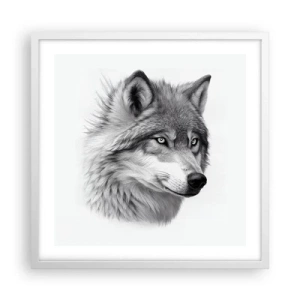 Affisch i vit ram - Alfa - utan tvekan - 50x50 cm