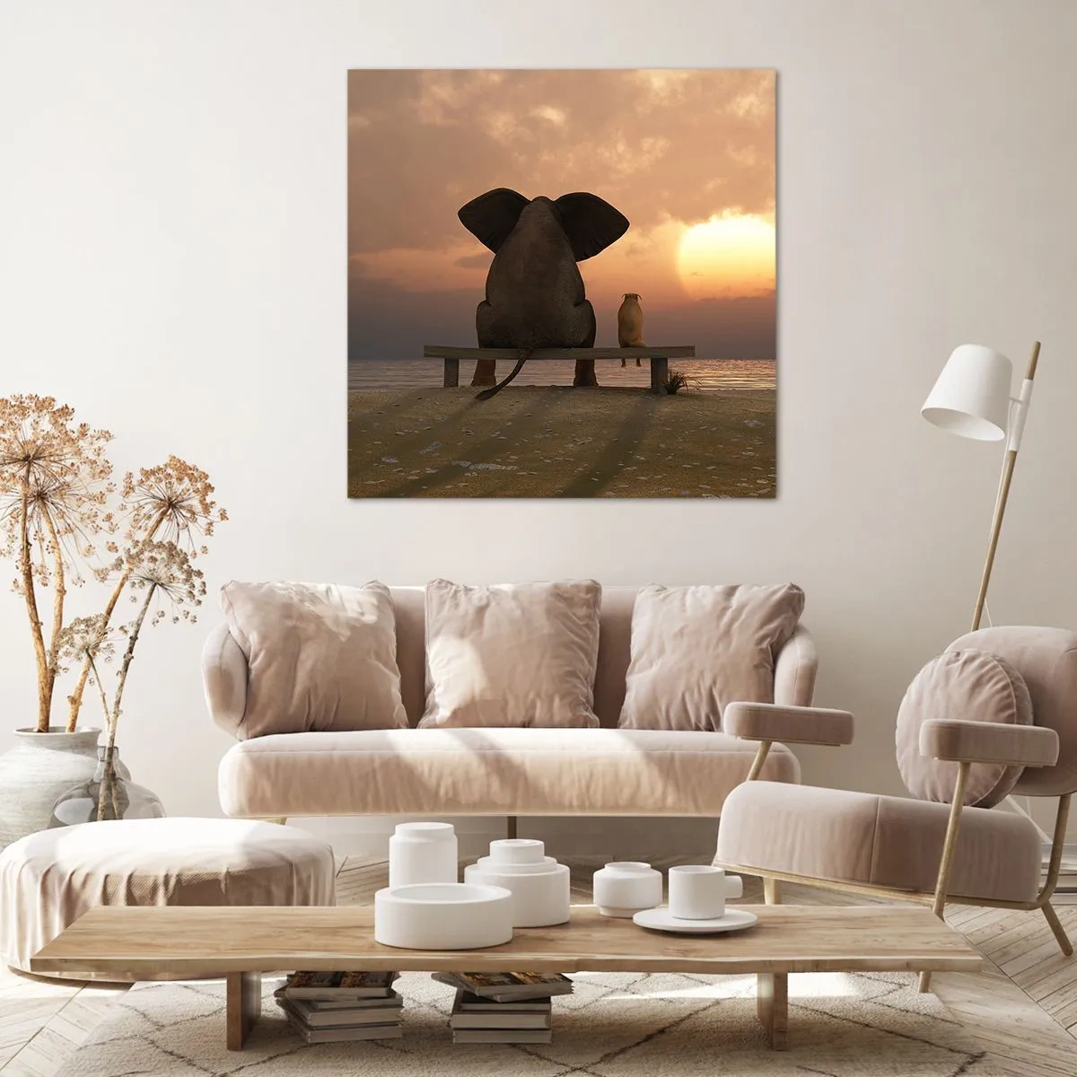 Canvastavla - Bild på duk - Det är bra att vara tyst tillsammans - 50x50 cm