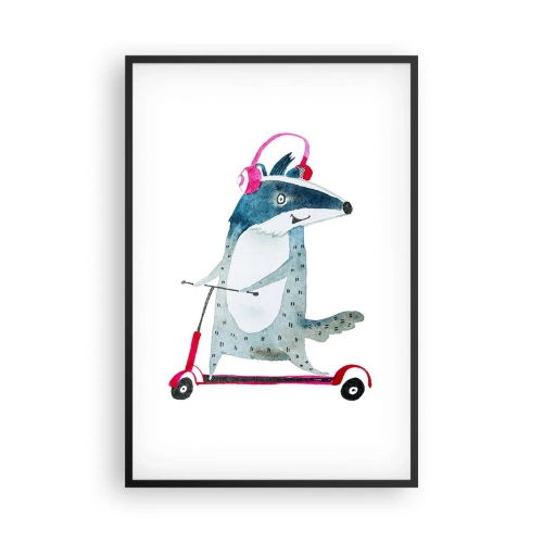 Affisch i svart ram - Grävlingens glädje - 61x91 cm