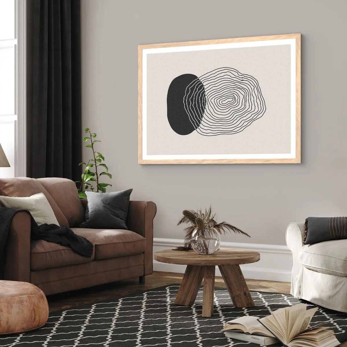 Affisch i ram av ljusek - Varaktighet och vibration - 100x70 cm