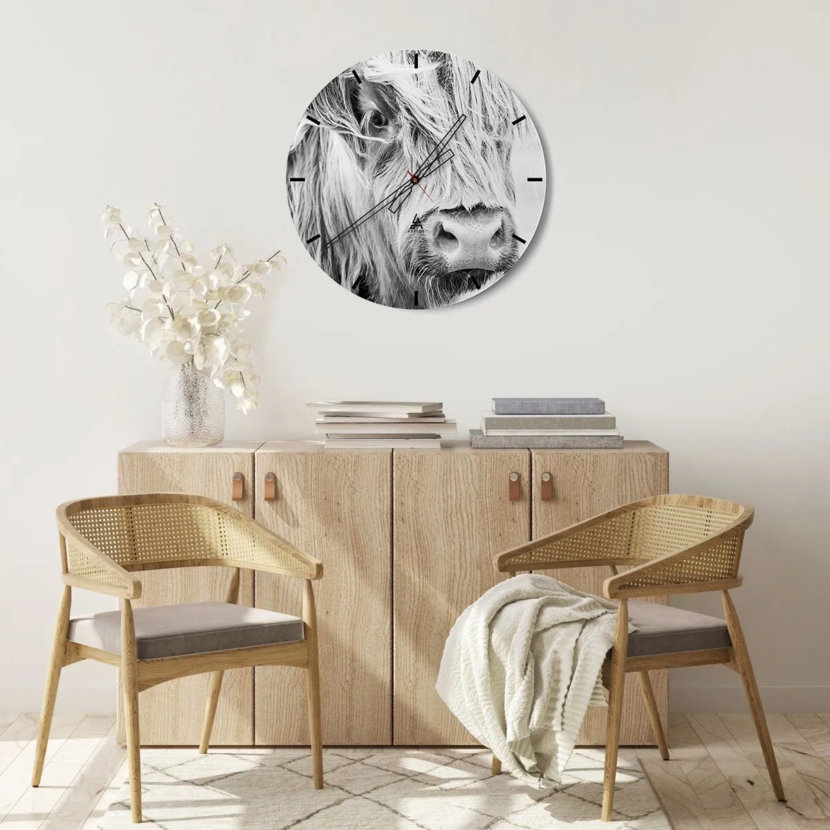 Väggklocka - Klocka på glas - Skotsk vildhet - 40x40 cm