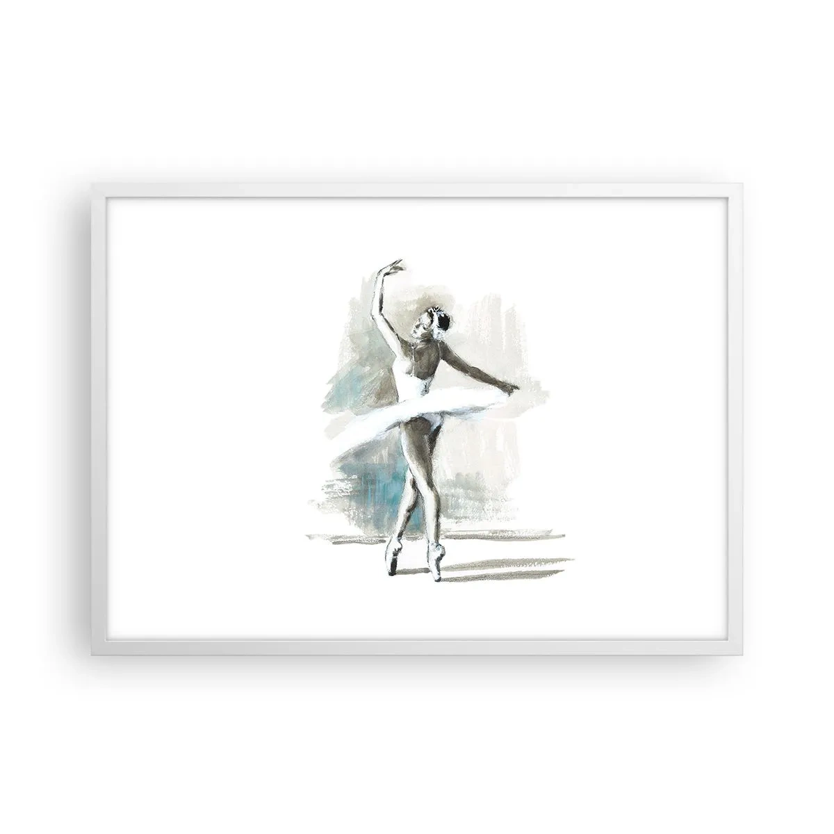 Affisch i vit ram - Förtrollad i en svan - 70x50 cm