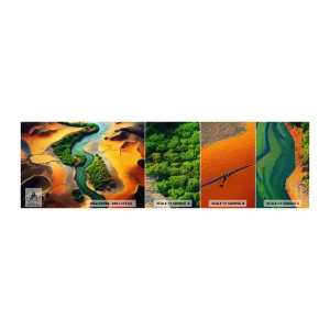 Provbit av självhäftande fototapet Deluxe Sticker - Livgivande flod - Landskap, Natur, Flod - 100x30 cm