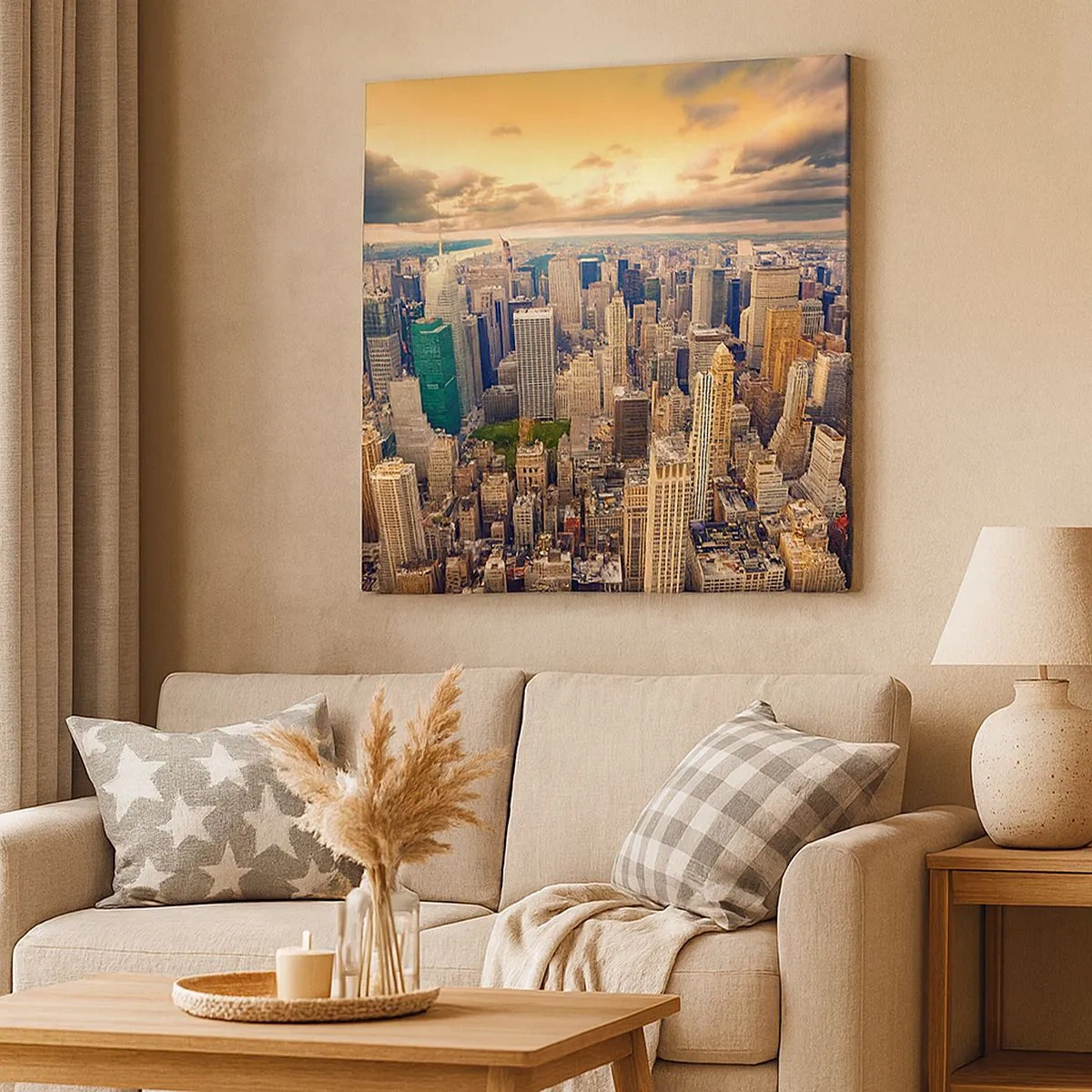 Canvastavla - Bild på duk - Förgylld metropolis - 30x30 cm