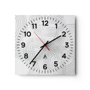 Väggklocka - Klocka på glas - Det finns ingen rak väg - 40x40 cm
