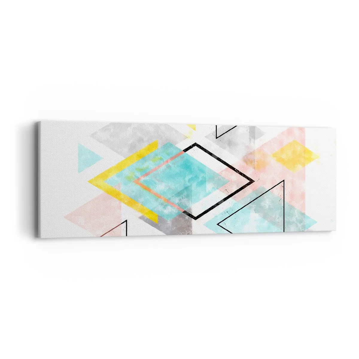 Canvastavla - Bild på duk - Geometriskt spel - 90x30 cm