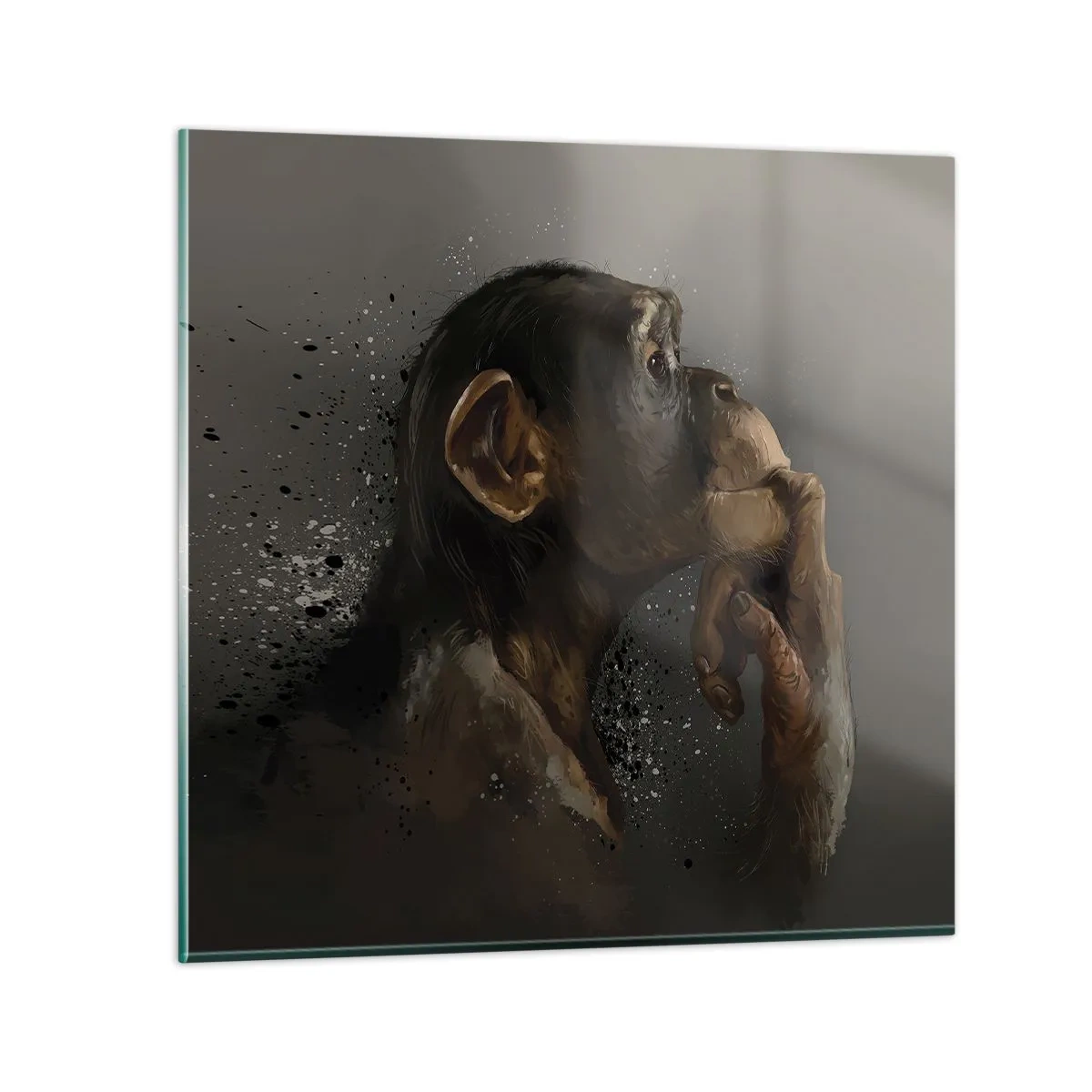 Glastavla - Bild på glas - Säkert en tänkare - 40x40 cm