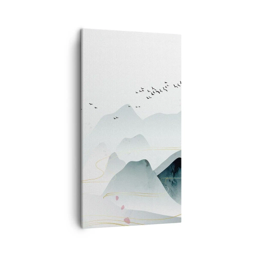 Canvastavla - Bild på duk - Över topparna - 45x80 cm