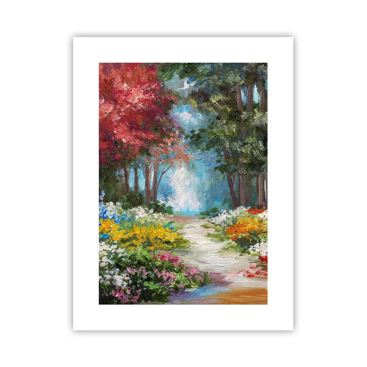 Affisch - Skogsträdgård, blomskog - 30x40 cm