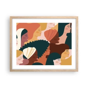 Affisch i ram av ljusek - Endast kvinnlighet - 50x40 cm