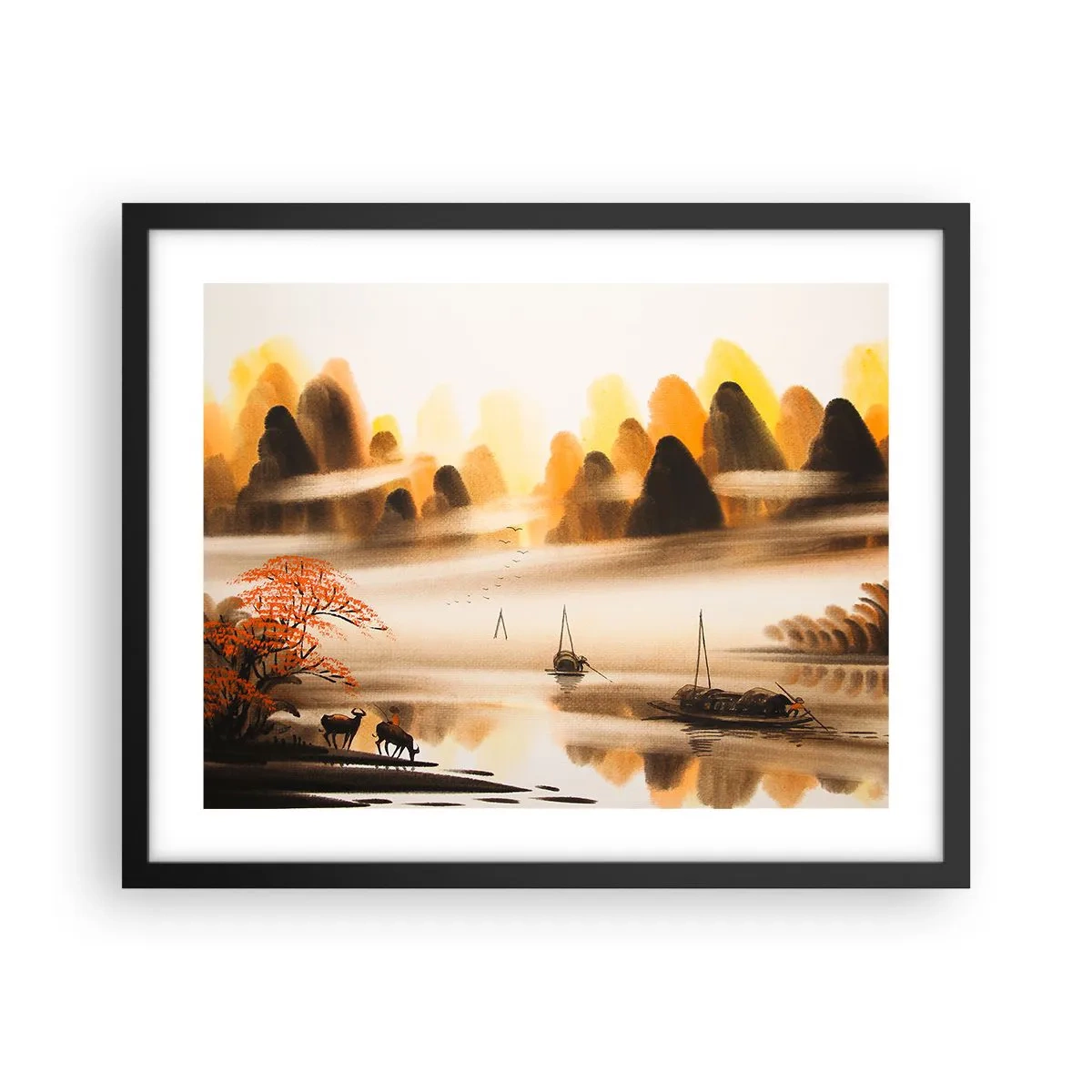 Affisch i svart ram - Längre bort än Fjärran Östern - 50x40 cm