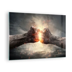 Glastavla - Bild på glas - Stå upp i kampen - 70x50cm - Stå upp och kämpa - Modern väggdekoration för vardagsrum och sovrum ARTTOR