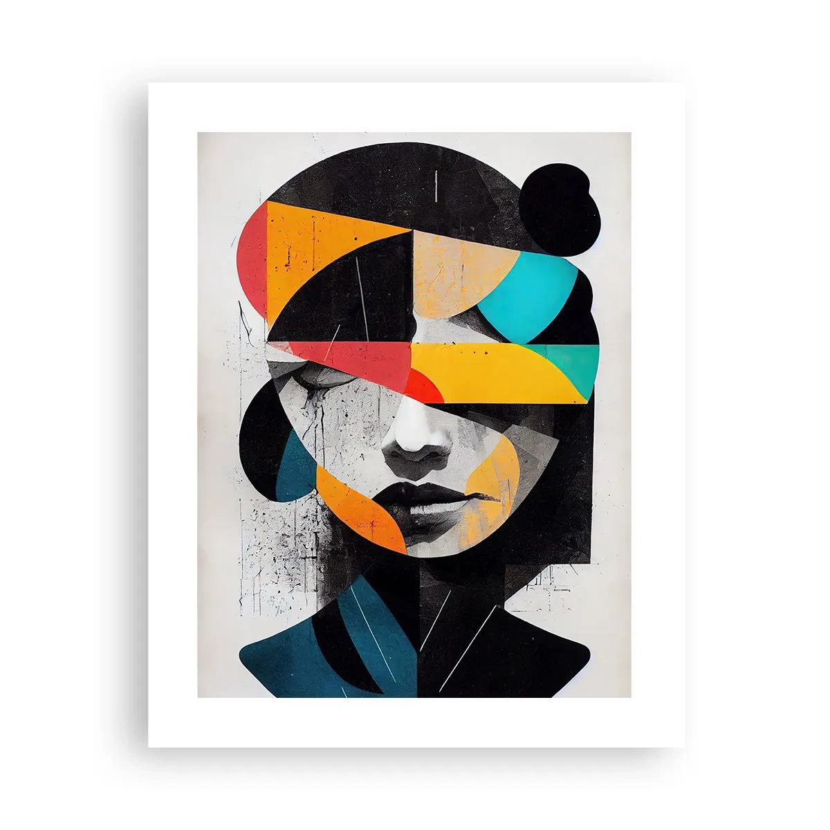 Affisch - Flerfärgad inre porträtt - 40x50 cm