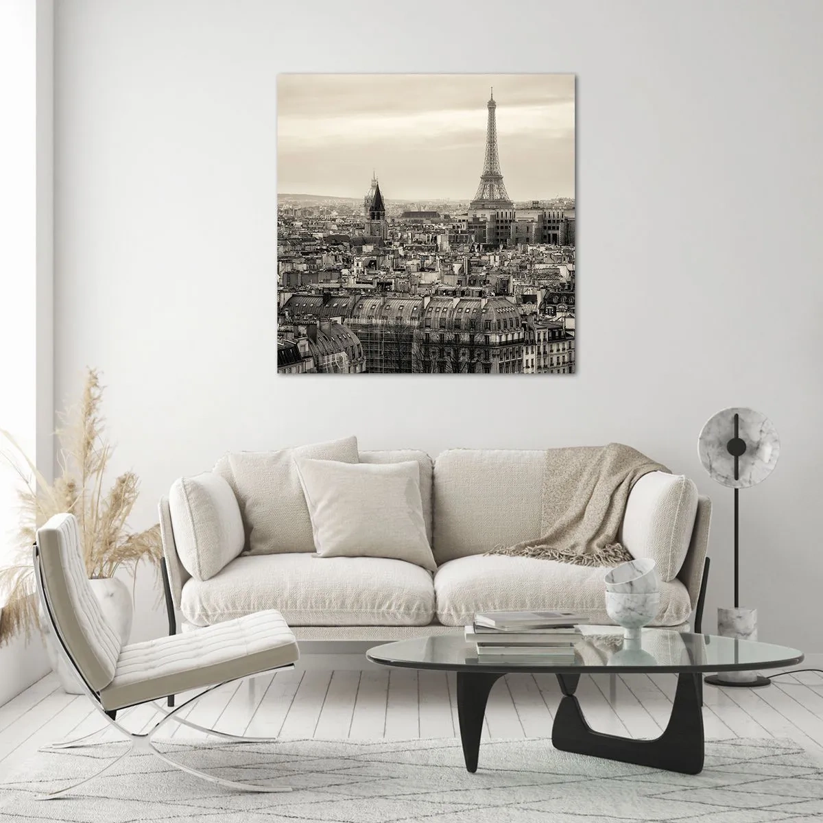 Glastavla - Bild på glas - Över Paris tak - 30x30 cm