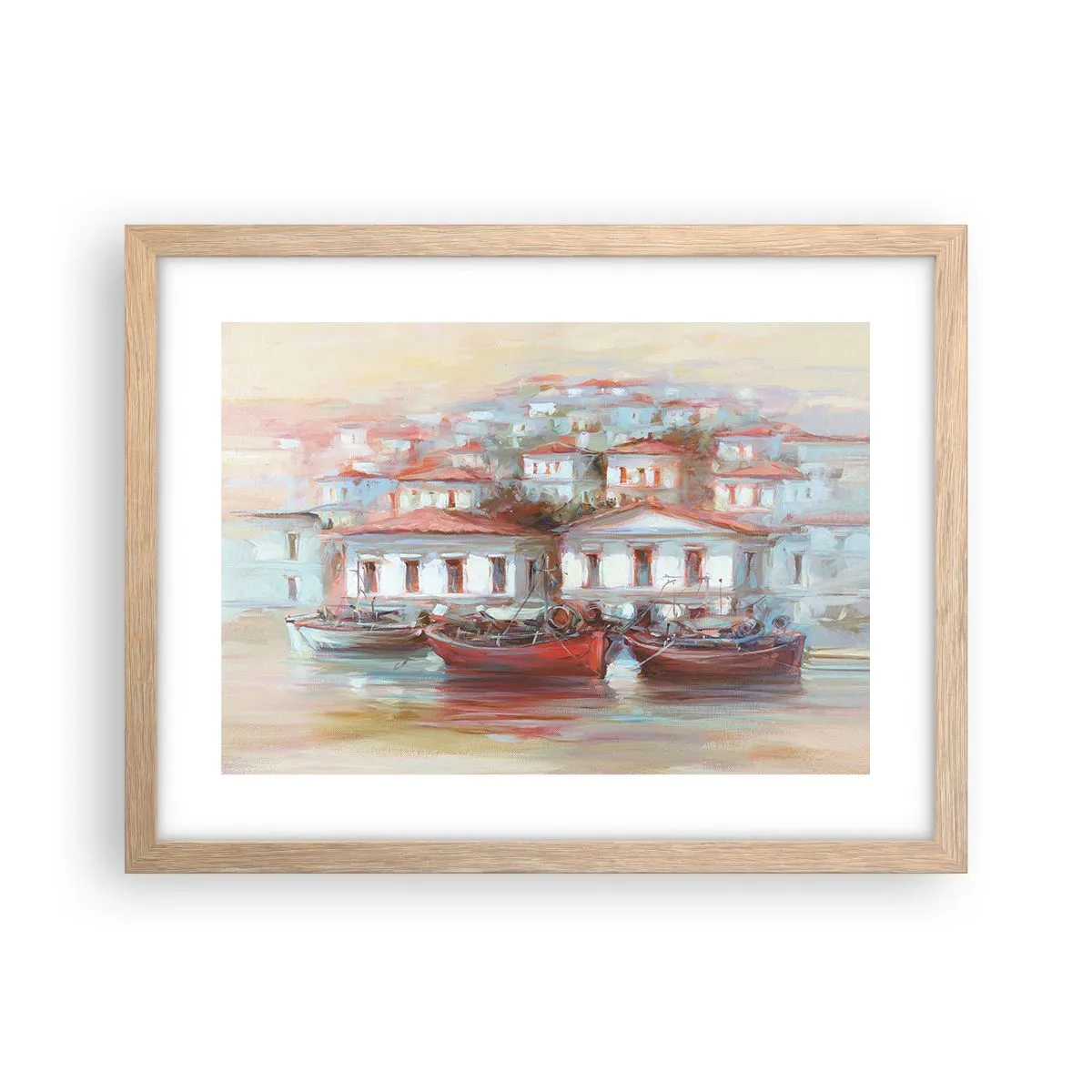 Affisch i ram av ljusek - Lycklig stad - 40x30 cm