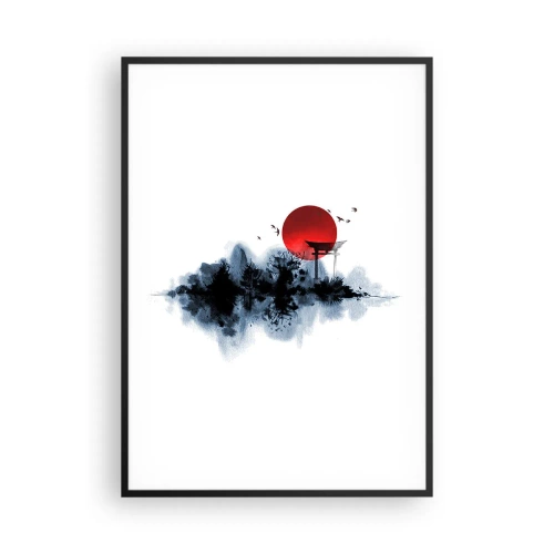Affisch i svart ram - Japansk utsikt - 70x100 cm