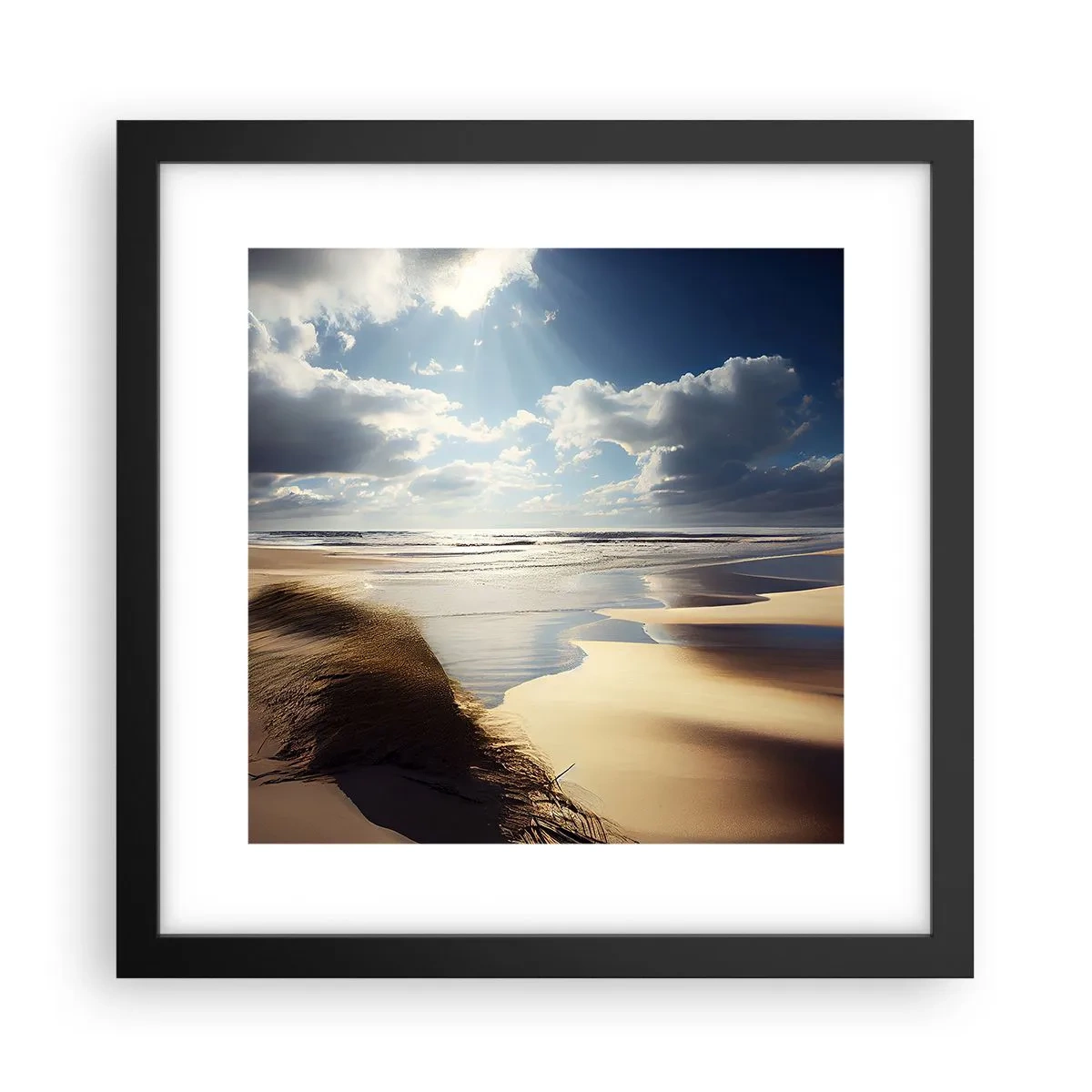 Affisch i svart ram - Strand, vild strand - 30x30 cm