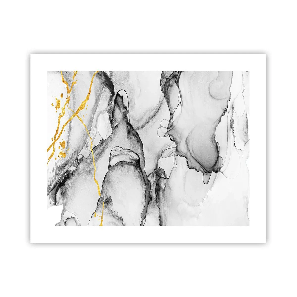 Affisch - Komposition med guldmotiv - 50x40 cm