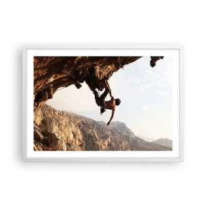 Affisch i vit ram - Världen i näven - 70x50 cm