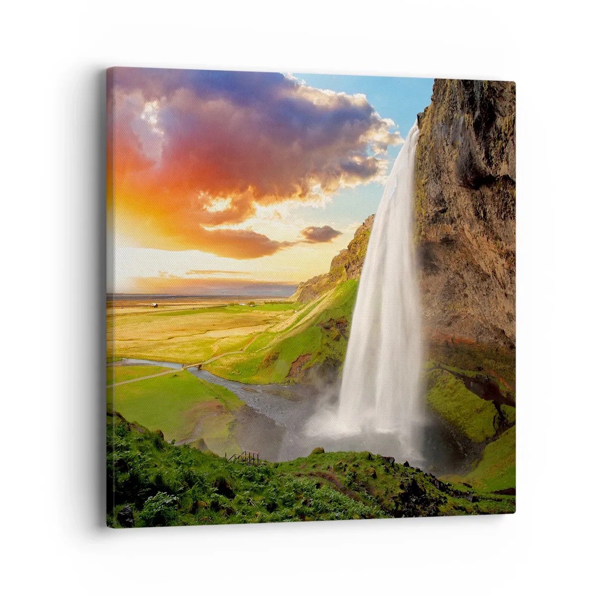 Canvastavla - Bild på duk - Full av isländsk sommar - 40x40 cm