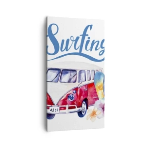 Canvastavla - Bild på duk - Gurka - en klassiker för surfaren - 45x80 cm