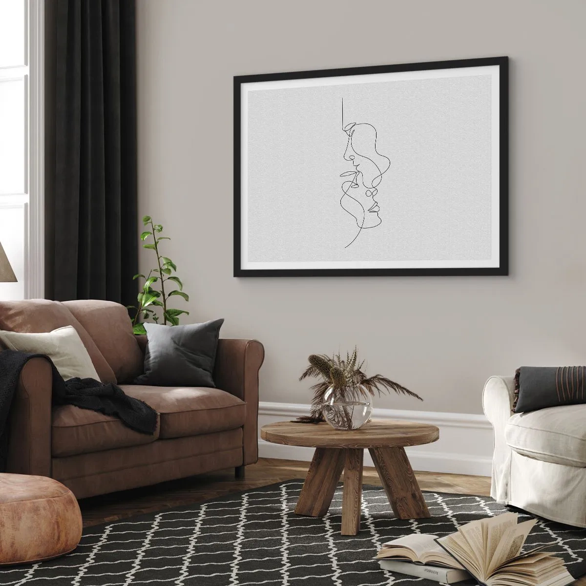 Affisch i svart ram - Sentimentala lustens glöd - 100x70 cm