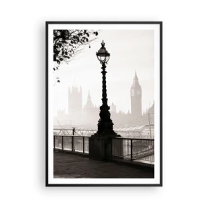 Affisch i svart ram - Morgon i London - 70x100 cm