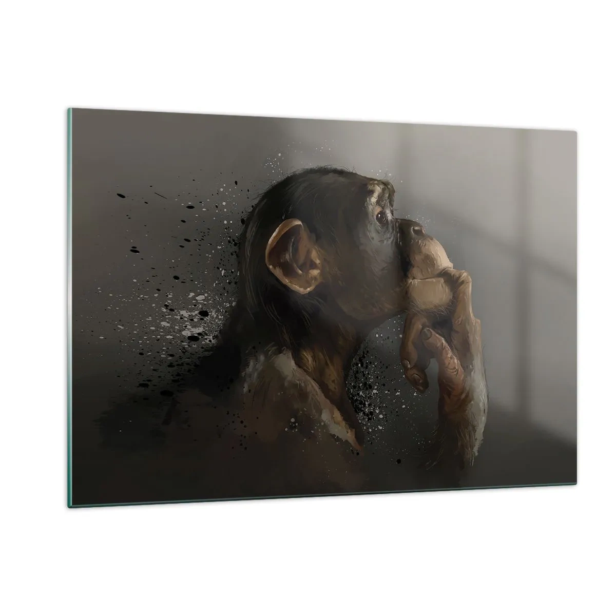 Glastavla - Bild på glas - Säkert en tänkare - 120x80 cm