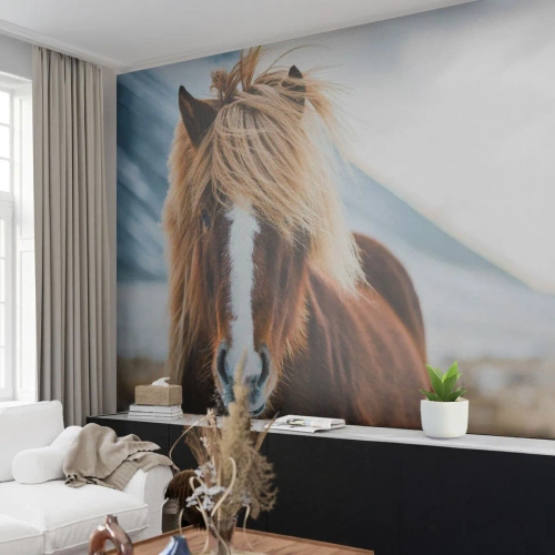 Fototapet Premium Sand - Känner du friheten? - Häst, Natur, Djur - 100x70 cm