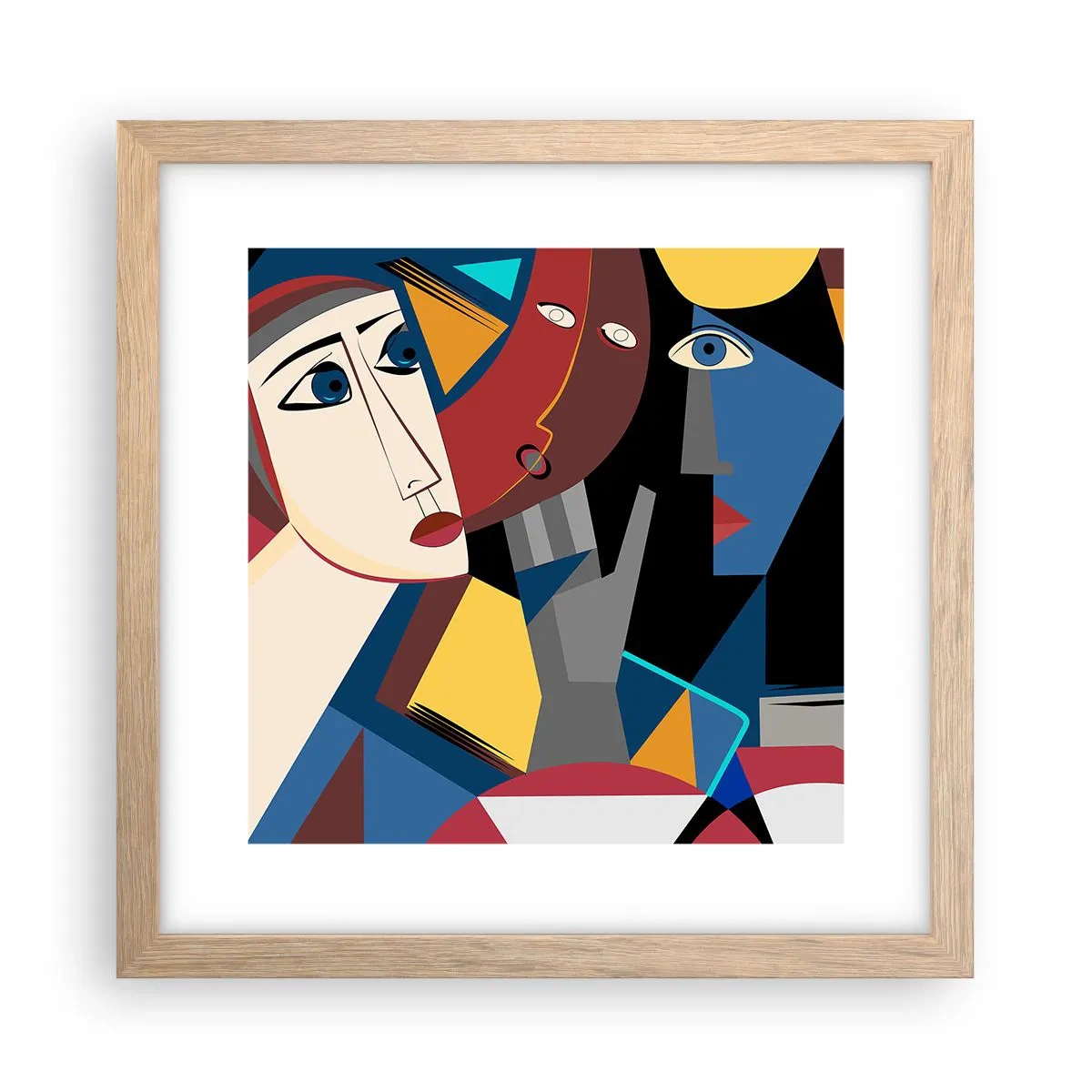 Affisch i ram av ljusek - Kubistiskt samtal - 30x30 cm