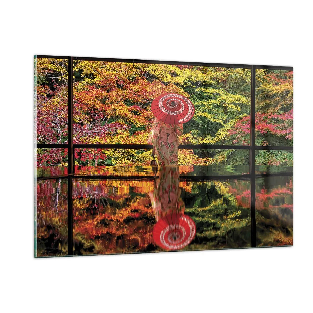 Glastavla - Bild på glas - I naturens tempel - 120x80 cm
