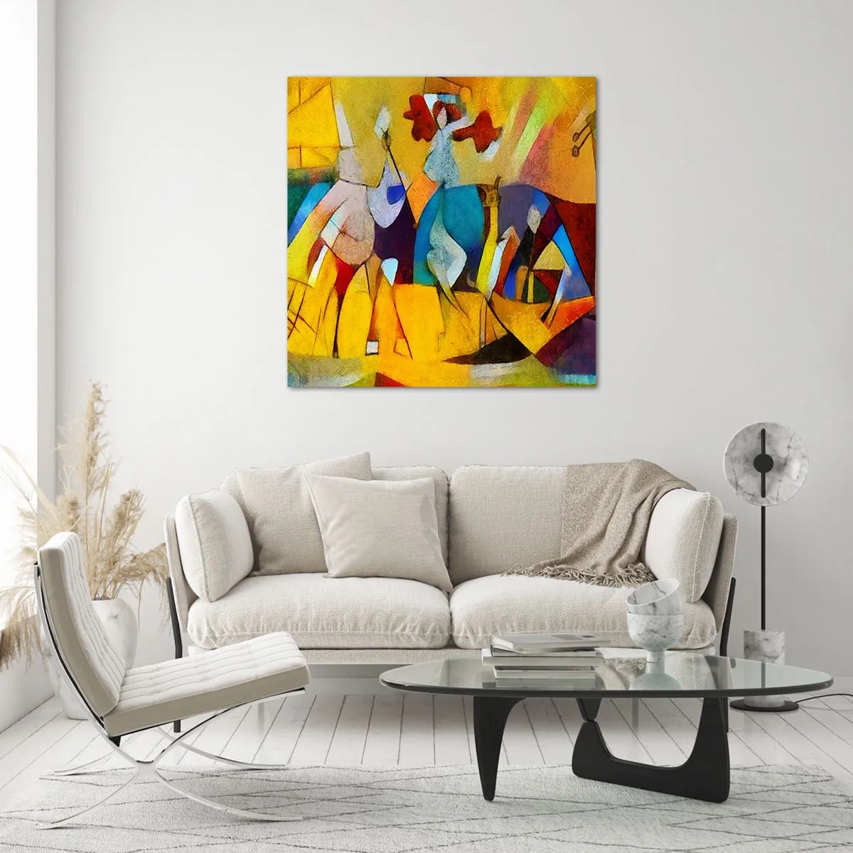 Glastavla - Bild på glas - Sol - liv -glädje - 60x60 cm