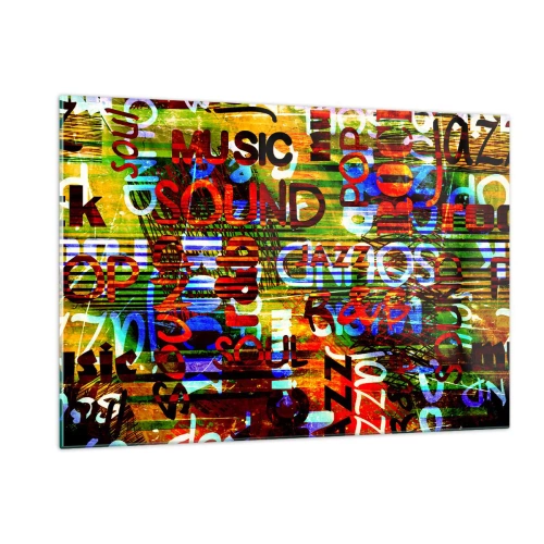 Glastavla - Bild på glas - Ljudets alla färger - 120x80 cm