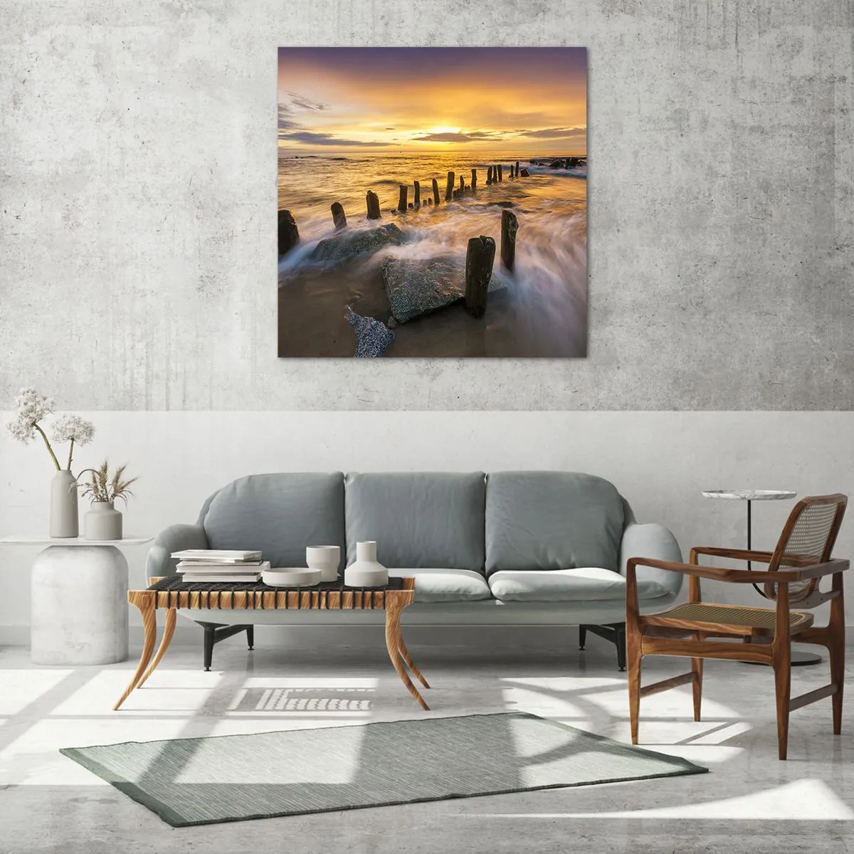 Glastavla - Bild på glas - Östersjöns råa skönhet - 60x60 cm