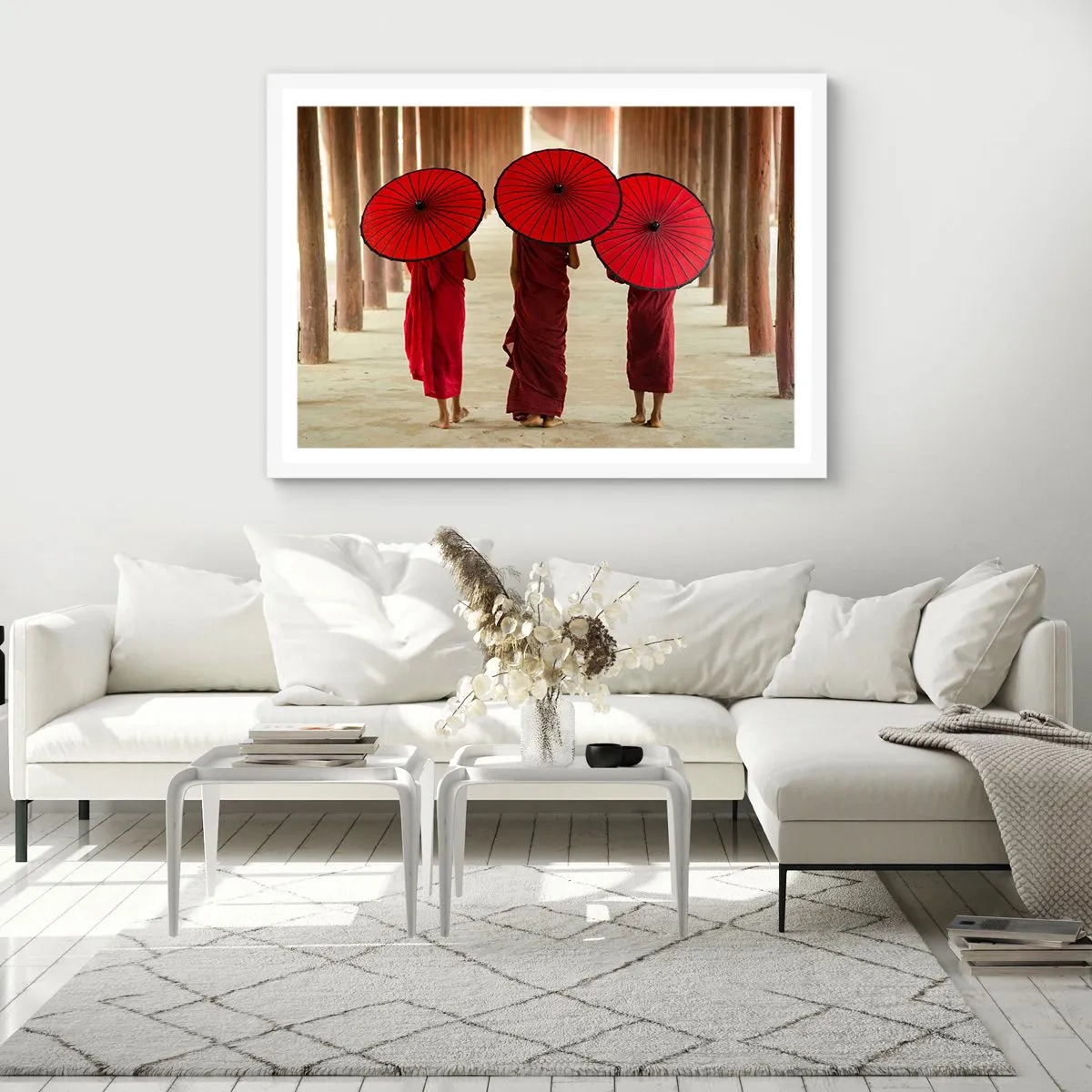 Affisch i vit ram - På väg mot Rena landet - 100x70 cm