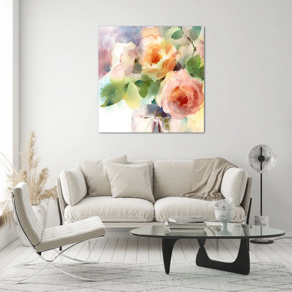 Glastavla - Bild på glas - Delikat som en akvarell - 40x40 cm