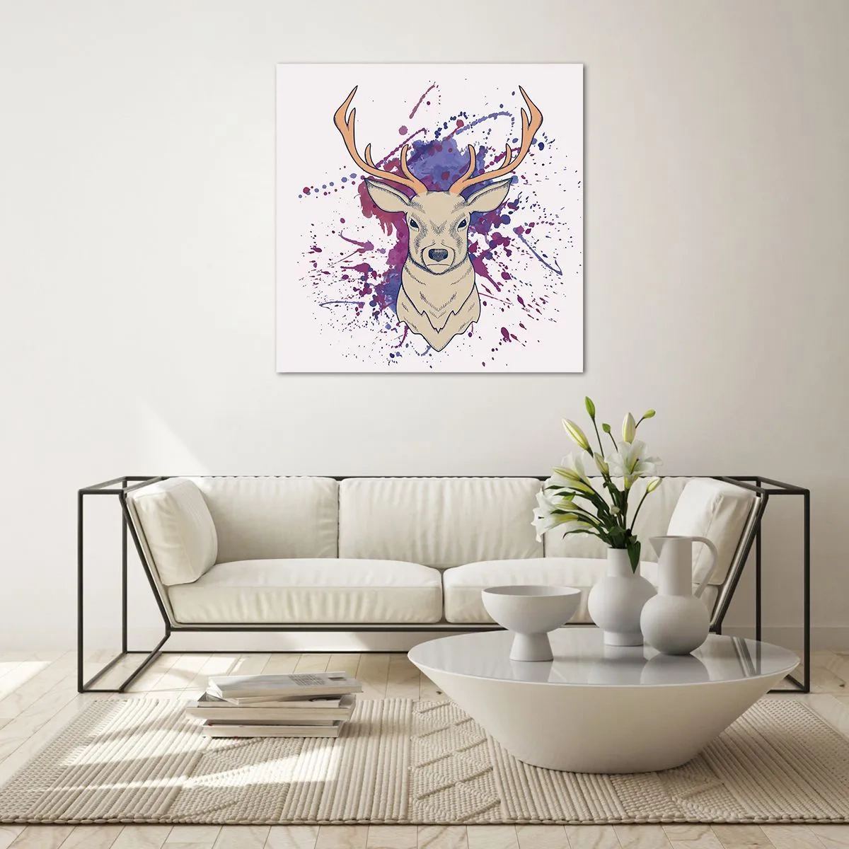 Glastavla - Bild på glas - Mod och balans - 60x60 cm