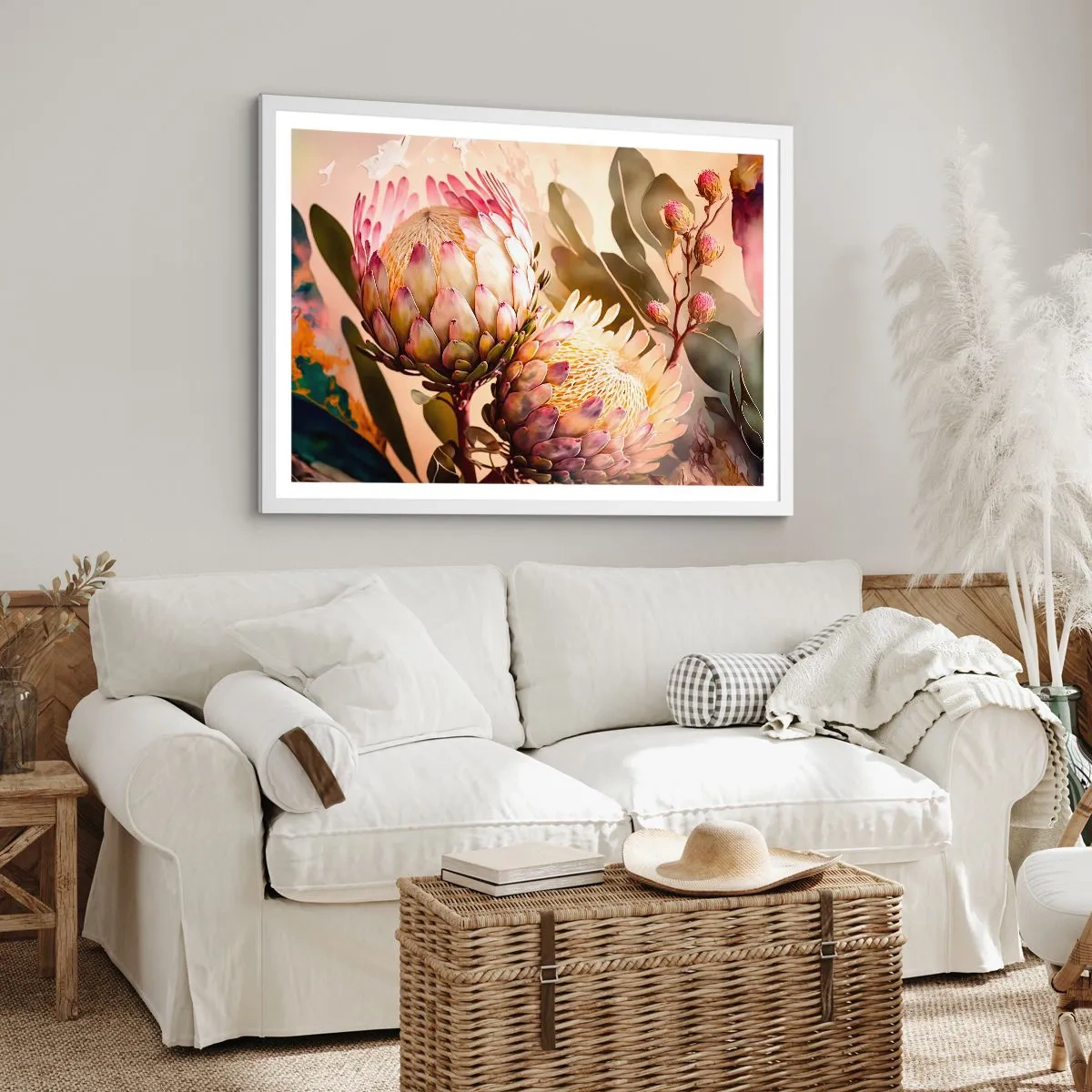 Affisch i vit ram - Ömsint omfamnad - 50x40 cm