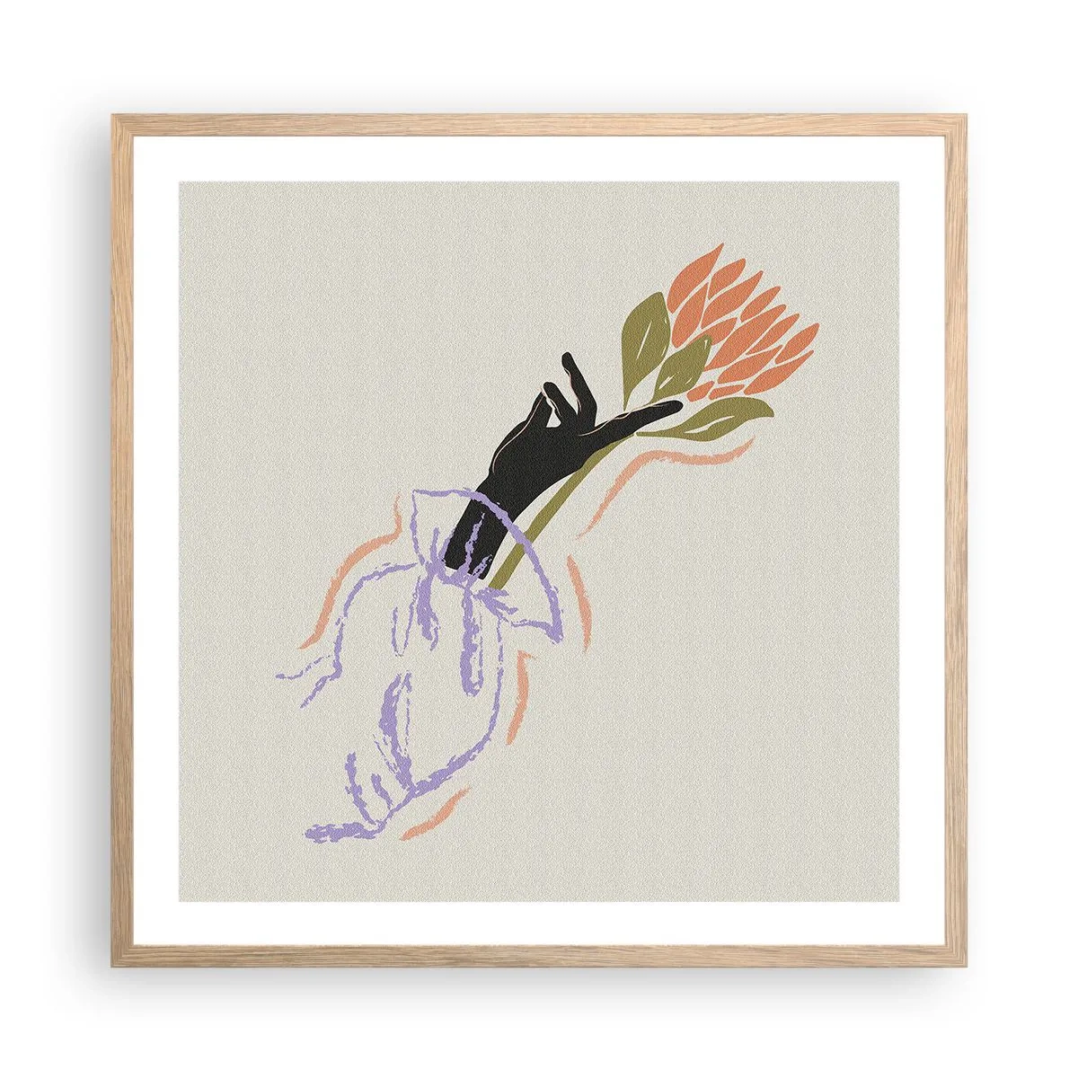 Affisch i ram av ljusek - En systerlig beröring - 60x60 cm