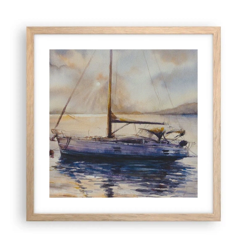 Affisch i ram av ljusek - Kväll i viken - 40x40 cm