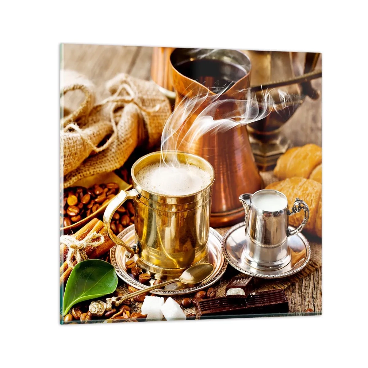 Glastavla - Bild på glas - Ha en trevlig dag! - 30x30 cm